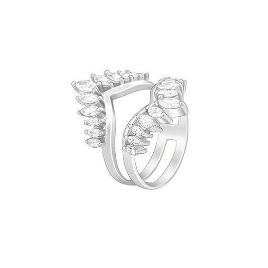 925 Silver Layered Ring Rose Gold 18k Gold Plated Rings | Stacking Ring | Statement Ring | Gifts for Women & Girls - Rajputtrade