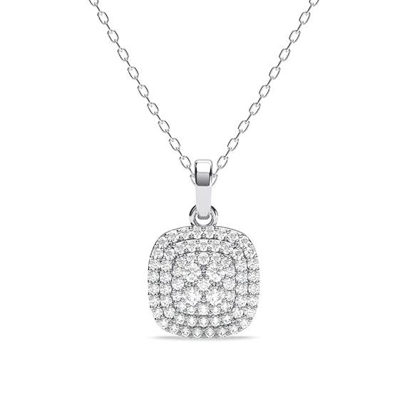 925 Sterling Silver Queen of Diamonds Pendant Earrings Chain Necklace Jewellery Set | Platinum Plated, Swiss Zirconia | Gift for Women and Girls - Rajputtrade