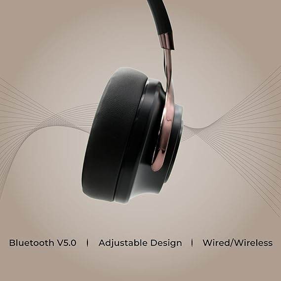 HAMMER Bash Over The Ear Wireless Bluetooth Headphones with Mic, Upto 8 Hours Playtime, Bluetooth 5.0 (Black) - Rajputtrade