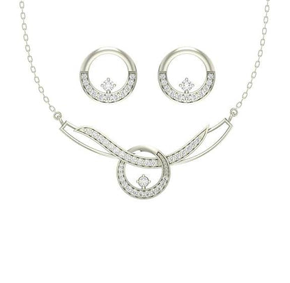 925 Sterling Silver Evie Pendant Earring Chain Jewellery Set | Platinum Plated, Swiss Zirconia | Gift for Women & Girls - Rajputtrade