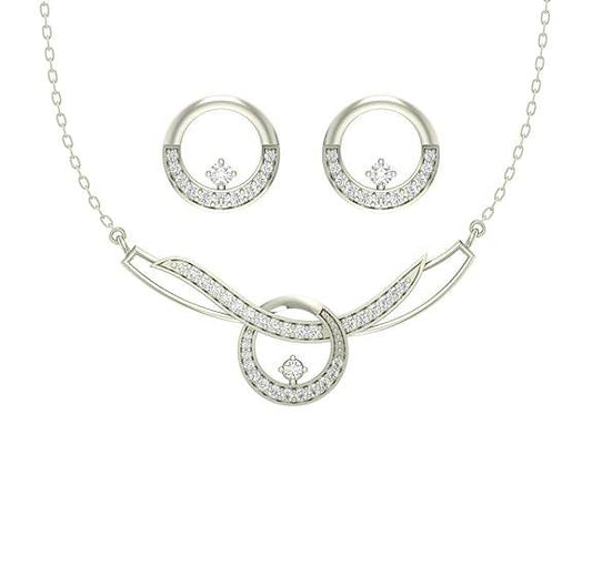 925 Sterling Silver Evie Pendant Earring Chain Jewellery Set | Platinum Plated, Swiss Zirconia | Gift for Women & Girls - Rajputtrade