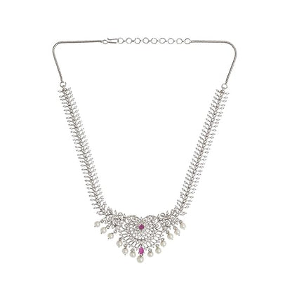 Silver Plated Brass Necklace Set For Womens Jewellery Set - Rajputtrade