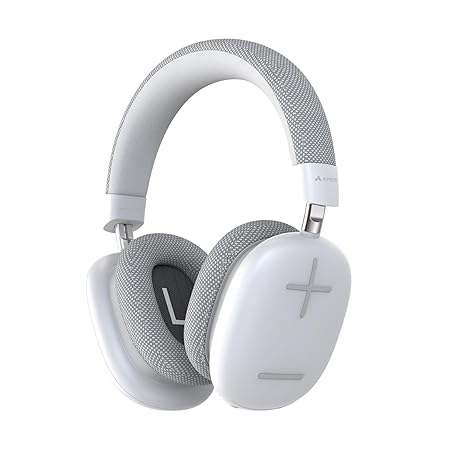 APES Fusion Style Wireless Headphone, 40mm Dynamic Drivers, 50Hrs Playtime, Fast Charge (White Grey) - Rajputtrade