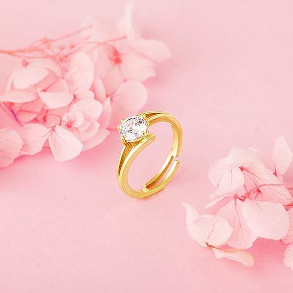 925 Silver Anushka Sharma Golden Gleam Dream Ring, Adjustable | Gifts for Women and Girls - Rajputtrade