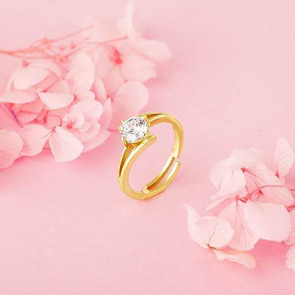 925 Silver Anushka Sharma Golden Gleam Dream Ring, Adjustable | Gifts for Women and Girls - Rajputtrade