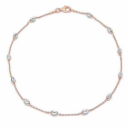 925 Sterling Silver Rose Gold Plating Chain Anklet (Single) | Gift for Women & Girls | - Rajputtrade
