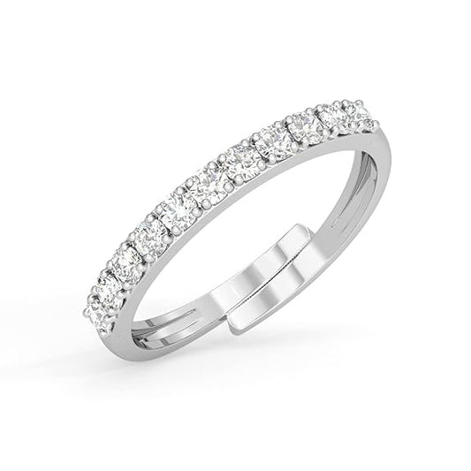 Pure 925 Sterling Silver Minimal Office wear Finger Ring with Adjustable Band | Gift for Women Girls Wife Girlfriend | Multiple Design Options - Rajputtrade