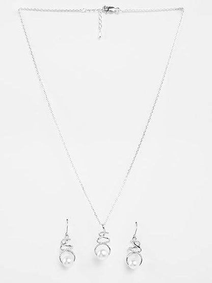 925 Sterling Silver Lotus Pendant Earrings Chain Necklace Jewellery Set | Rose Gold Plated, Swiss Zirconia | Gift for Women and Girls - Rajputtrade