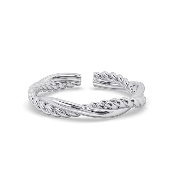 Pure 925 Sterling Silver Minimal Office Wear Finger Ring | Size Adjustable | Thumb Band | Gift for Women Girls Wife Girlfriend - Rajputtrade