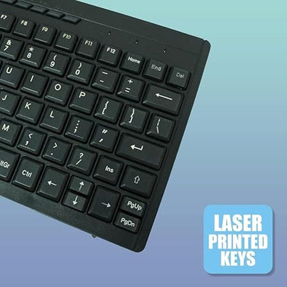 Techking 20 Years Warranty Wireless Keyboard and Mouse Combo for PC & Laptop - USB Nano Receiver, Slim and Ergonomic Design, Quiet Typing & Smooth Navigation Set - Rajputtrade