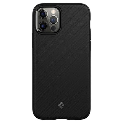 Spigen Mag Armor Back Cover Case Compatible with iPhone 12 Pro/12 (TPU | Matte Black)