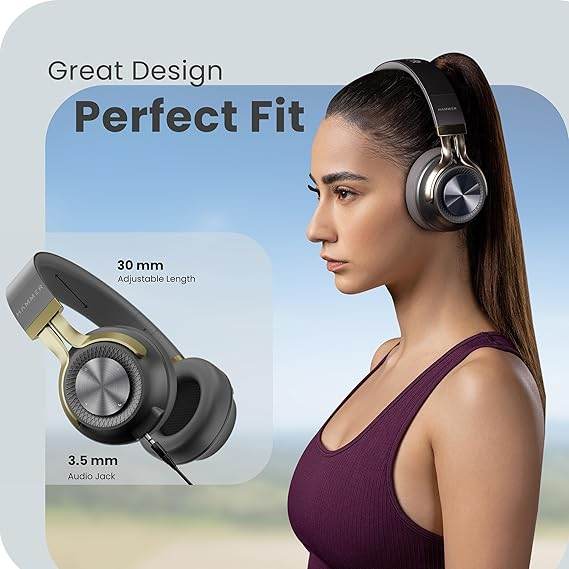 HAMMER Bash 2.0 Over The Ear Wireless Bluetooth Headphones with Mic, Upto 8 Hours Playtime (Grey) - Rajputtrade
