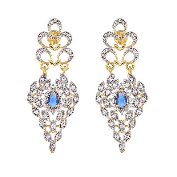 Peacock Sapphire Serenity Gold Necklace Set For Women - Rajputtrade