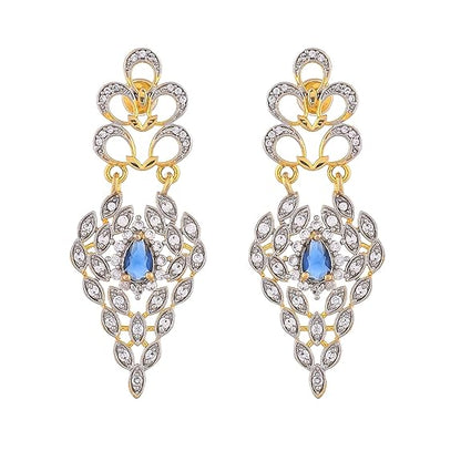 Peacock Sapphire Serenity Gold Necklace Set For Women - Rajputtrade