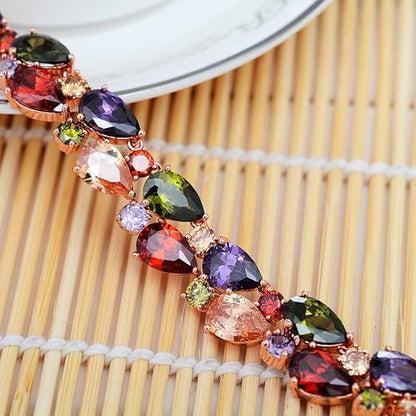 Rose Gold Plated Necklace Set for Women and Girls (Multicolor) - Rajputtrade