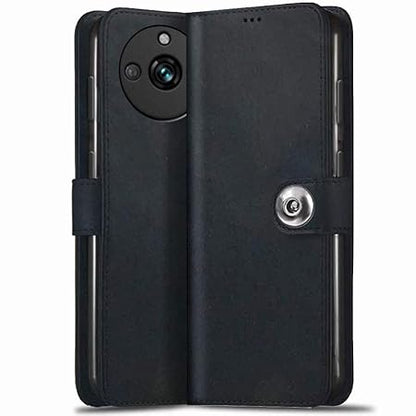Realme 11 / 11 Plus/Narzo 60 Pro 5G | Genuine Leather Finish (Flip Black)