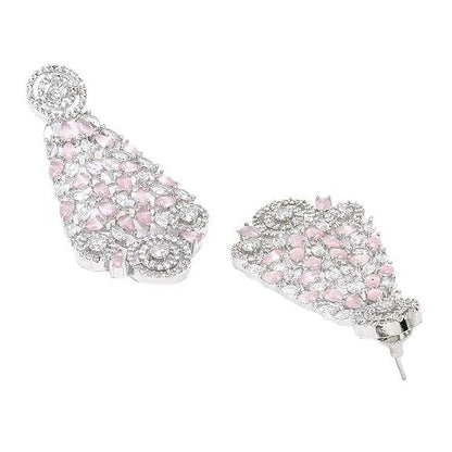 Choker Necklace with Earrings Jewellery Set with Girls and Women (Pink) - Rajputtrade