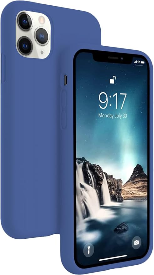 iPhone 11 Pro Max 6.5 inch, Shockproof Slim Back Cover Liquid Silicone Case - Blue