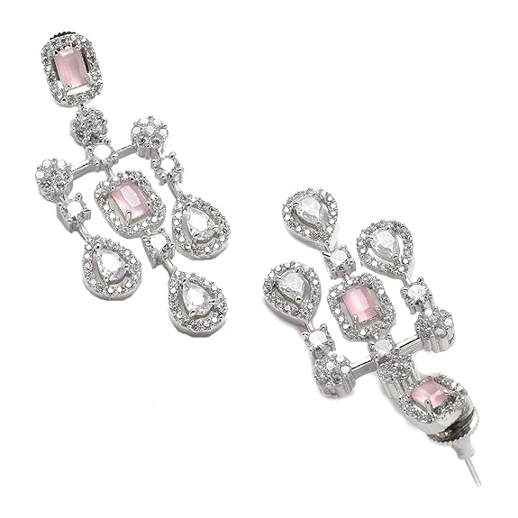 Necklace with Earring Jewellery Set for Girls and Women (pink) - Rajputtrade