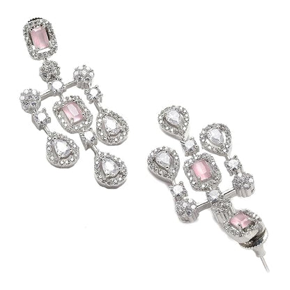 Necklace with Earring Jewellery Set for Girls and Women (pink) - Rajputtrade