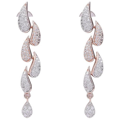 American Diamond CZ Rose Gold Plated Designer Jewellery Set/Necklace Set - Rajputtrade