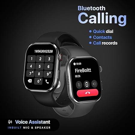 Fire-Boltt Brillia Smart Watch with 51.3mm (2.02 inch) AMOLED Display, Bluetooth Calling, SpO2 (Brillia, Dark Grey) - Rajputtrade