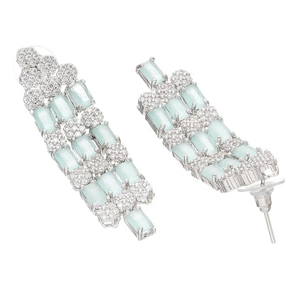 Necklace With Earrings Jewellery Set For Girls and Women (Sea Green) - Rajputtrade