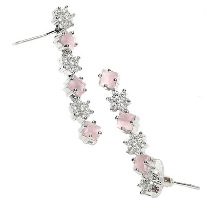 Necklace With Earrings Jewellery Set For Girls and Women (Pink) - Rajputtrade