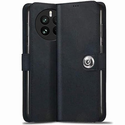 Realme 12 Pro / 12 Pro Plus 5G / Realme P1 Pro 5G | Genuine Leather Finish (Flip Black)
