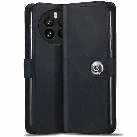 Realme 12 Pro / 12 Pro Plus 5G / Realme P1 Pro 5G | Genuine Leather Finish (Flip Black)