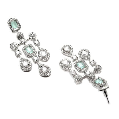 Necklace with Earring Jewellery Set for Girls and Women (Lime Green) - Rajputtrade