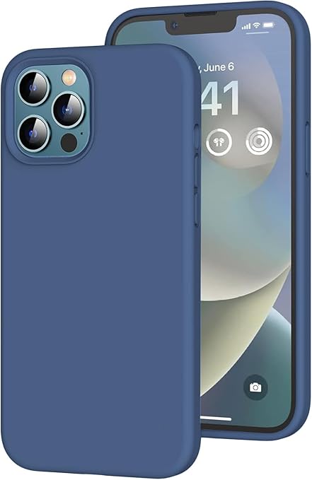 iPhone 12 Pro Max (6.7 inch) Shockproof Slim Back Cover Liquid Silicone Case - Dark Blue
