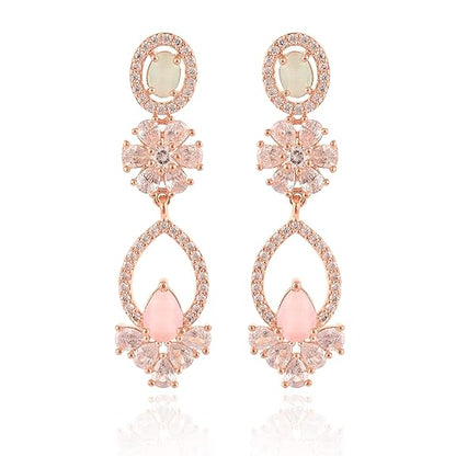 Jewellery Necklace Set with Earring for Women/Girls (Pink) - Rajputtrade