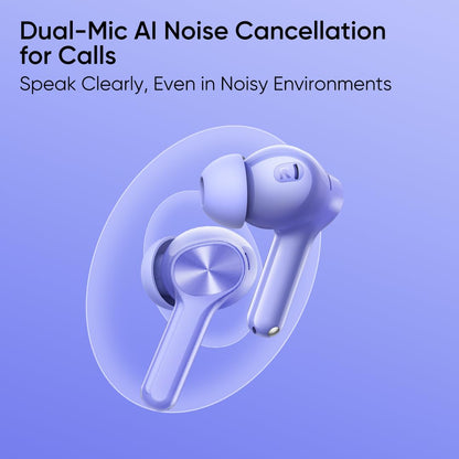 realme Buds T200 Lite Bluetooth in Ear Earbuds,4 Mic, AI ENC for Calls,48 Hours Total Playback with Fast Charging (Purple) - Rajputtrade