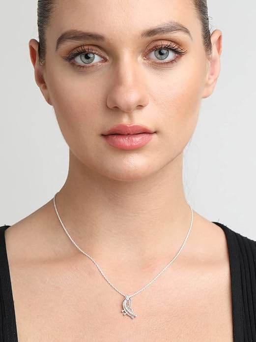 925 Sterling Silver Iris Pendant Earring Chain Jewellery Set | Rhodium Plated, Swiss Zirconia | Gift for Women & Girls - Rajputtrade
