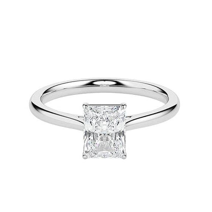 925 Sterling Silver Octagon Moissanite Solitaire Ring for Women | Engagement and Wedding Ring for Her | - Rajputtrade