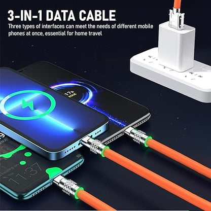 USB to Type C Type C Cable with 3A Rapid Charging 480mbps Data Transmission | 3 in 1 Data Cable (Orange)