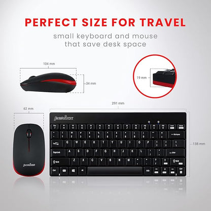 Perixx PERIDUO-712, Wireless Mini Keyboard and Mouse Combo - Nano Receiver - Black - Rajputtrade