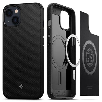 Spigen Mag Armor Back Cover Case Compatible with iPhone 13 (TPU | Matte Black)