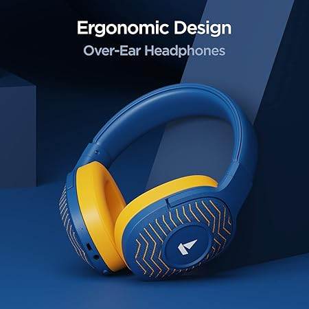 boAt Rockerz 550 Sunburn Edition with 50MM Drivers, 20 Hours Playback, Physical Noise Isolation, Wireless Headphone (Jazzy Blue) - Rajputtrade