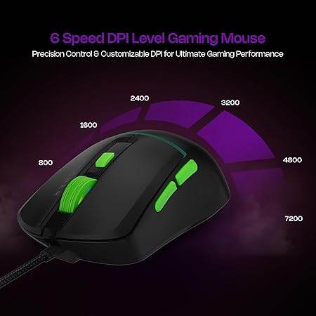 Archer Tech Lab Wired Gaming Keyboard and Mouse Combo|Full Size 104 Keys,19 Anti-Ghosting| 6 Button Mouse Adjustable 7200 DPI,13 RGB Modes,Braided Cable|for PC, Laptop,Windows, Mac,Linux(G200) - Rajputtrade