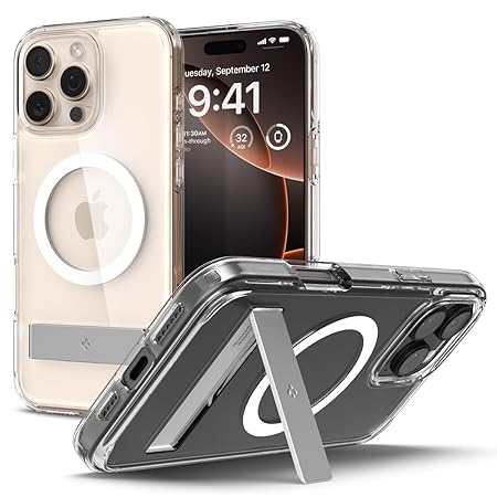 Spigen Ultra Hybrid S MagFit Back Cover Case Compatible with iPhone 16 Pro (TPU + Poly Carbonate | Crystal Clear)