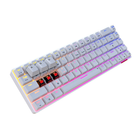 Portronics Hydra 10 Mechanical Wireless Gaming Keyboard with Bluetooth 5.0 + 2.4 GHz, RGB Lights 16.8 Million Colors, Type C Charging, Compatible with PCs, Smartphones and Tablets(Red) - Rajputtrade