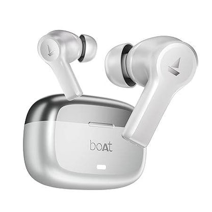 boAt Nirvana Lucid w/ 32 dB ANC, Multi-Point Connectivity, in-Ear Detection, 60HRS Playback, Hearables App, 4 Mics ENx, IPX5 Truly Wireless in Ear Earbuds, TWS Ear Buds(Zinc White) - Rajputtrade