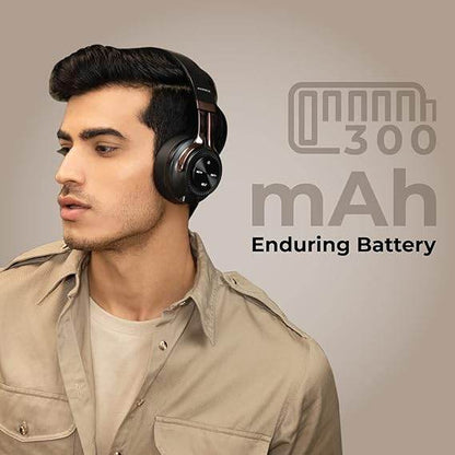 HAMMER Bash Over The Ear Wireless Bluetooth Headphones with Mic, Upto 8 Hours Playtime, Bluetooth 5.0 (Black) - Rajputtrade