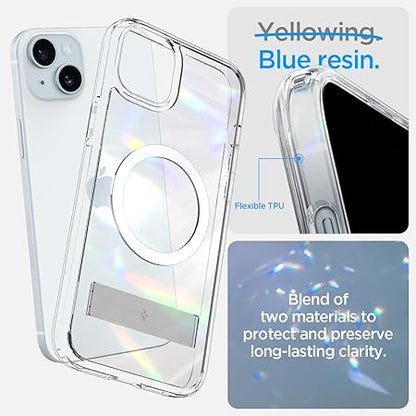 Spigen Ultra Hybrid S MagFit Back Cover Case Compatible with iPhone 15 Plus (TPU + Poly Carbonate | Crystal Clear)