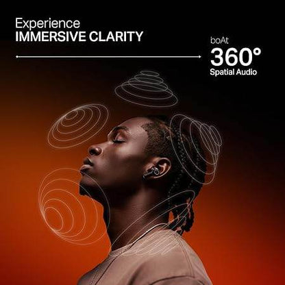 boAt New Launch Nirvana Crystl, Transparent Case,Spatial Audio, ANC(~32dB), 100Hrs Battery,4Mics ENx, Dual Pair,App Support, Bluetooth Earbuds, TWS Ear Buds Wireless Earphones with mic (Blazing Red) - Rajputtrade