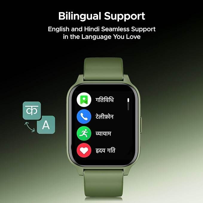 boAt Wave Call 2 Plus Smart Watch w/Bilingual Support (Hindi/English), 1.96”(4.97 cm) HD Display (Green) - Rajputtrade