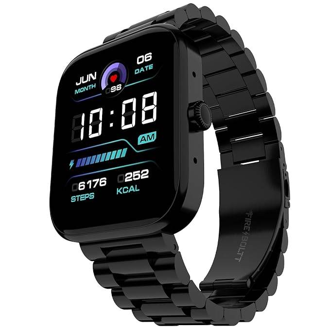 Fire-Boltt Encore Stainless Steel Smart Watch with 1.83” Full Touch Screen Display (Black) - Rajputtrade