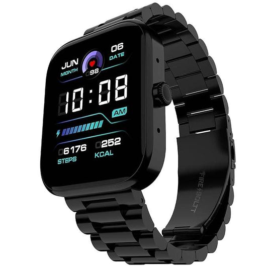 Fire-Boltt Encore Stainless Steel Smart Watch with 1.83” Full Touch Screen Display (Black) - Rajputtrade